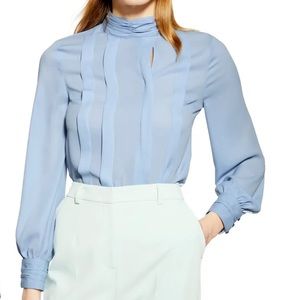 Topshop Pleated Button Blouse